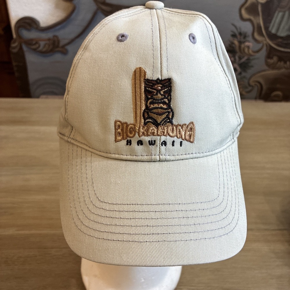 BIG KAHUNA MAUI Khaki Twill Snap Back Cap W/stain